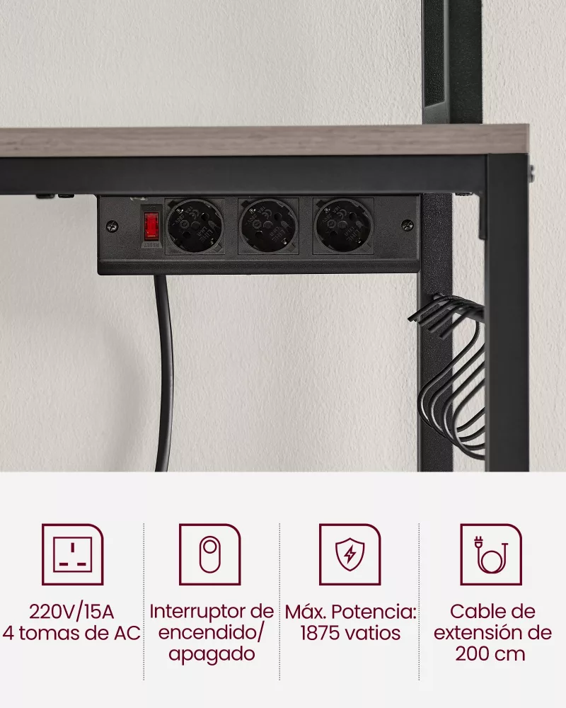 Estantería para Panadería con Toma de Corriente Greige y Negro - Imagen 5