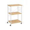 Estantería de Cocina con Ruedas Roble Dorado y Blanco Nube