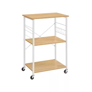 Estantería de Cocina con Ruedas Roble Dorado y Blanco Nube