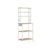 Estantería de cocina 40 x 60 x 167 cm dorado roble y blanco nube