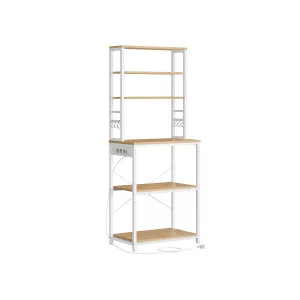 Estantería de cocina 40 x 60 x 167 cm dorado roble y blanco nube