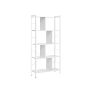 Librería Estantería de Almacenamiento de 5 Niveles Blanco Arce y Blanco Nube