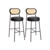 Juego de 2 Taburetes de Bar 48,2 x 45,7 x 104,7 cm Negro Tinta