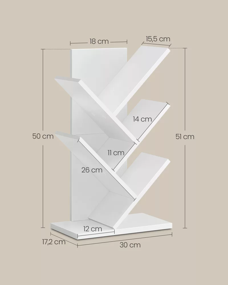 Librería de 5 Niveles Vertical Blanco Crema - Imagen 6