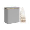 Cesto de ropa sucia con tapa 150 l 60x38,5x70,5 cm gris paloma