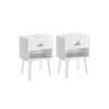 Juego de 2 Mesita de Noche Blanco Nieve