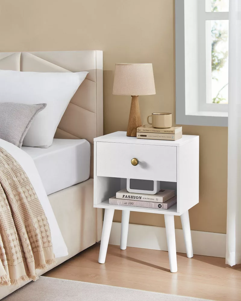 Juego de 2 Mesita de Noche Blanco Nieve - Imagen 2