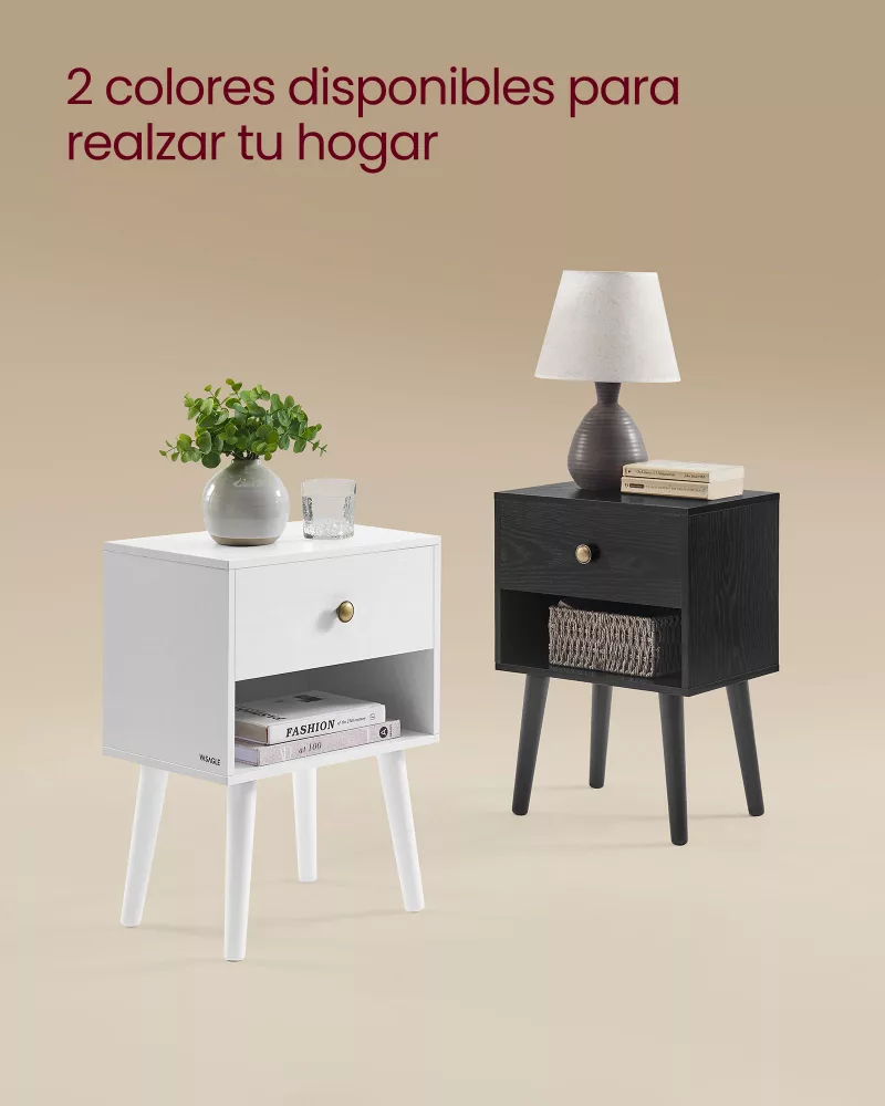 Juego de 2 Mesita de Noche Blanco Nieve - Imagen 6