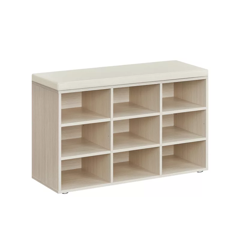Banco Zapatero con Asiento Cojín 30,3 x 78,5 x 48 cm Beige Natural