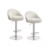 Taburete de Bar Juego de 2 Blanco Crema