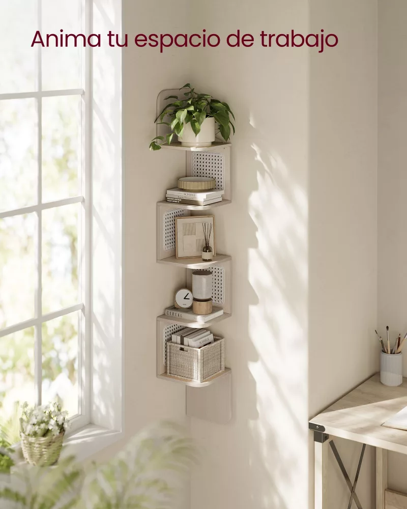 Estantería de Esquina de 5 Niveles Beige Avena - Imagen 4