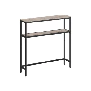 Mesa de Consola 20x80x80 cm Greige Mélange y Negro Tinta