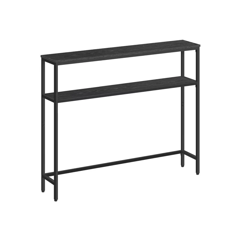 Mesa de consola 20 x 100 x 80 cm gris carbón y negro tinta