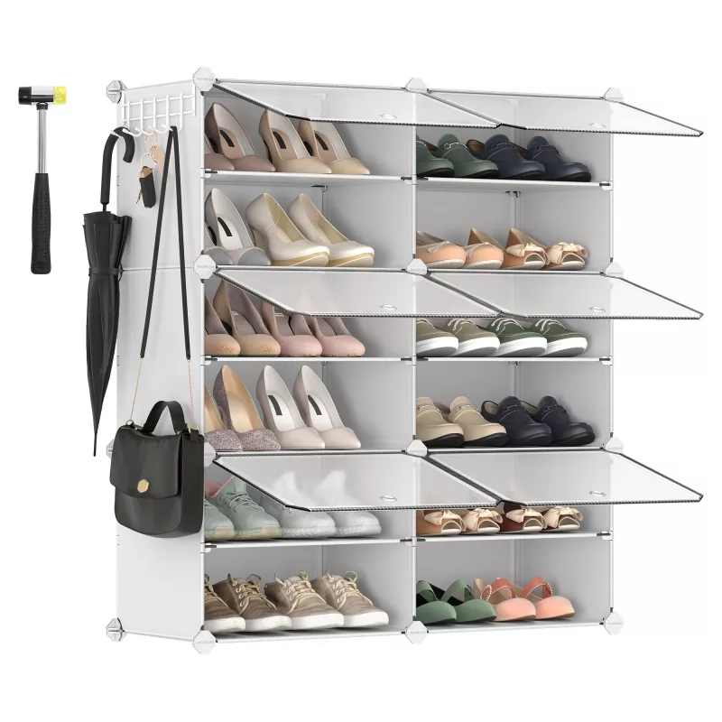 Zapatero Modular con 6 Compartimentos Blanco
