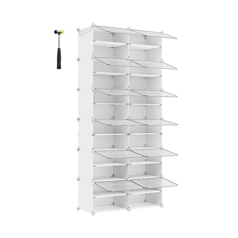Mueble zapatero plástico 12 compartimentos 30x40x30 cm blanco