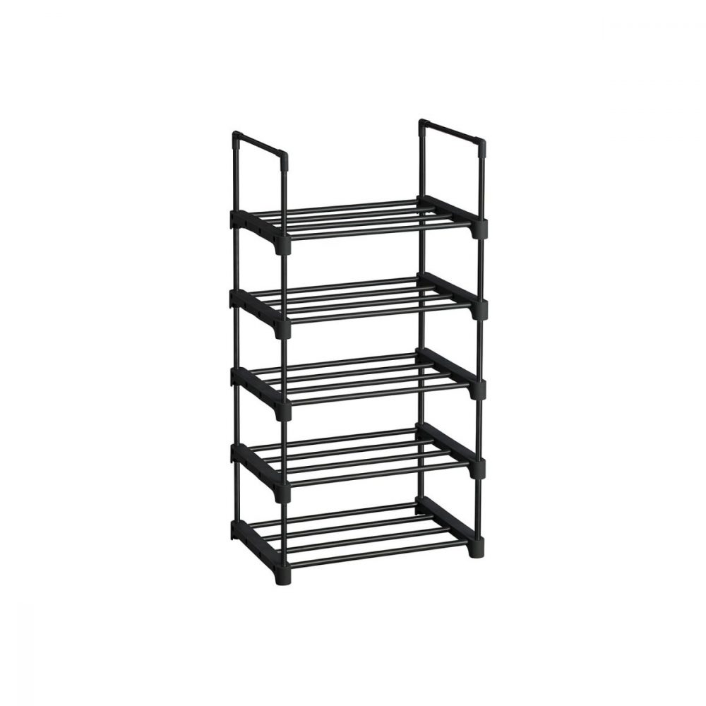 Estante zapatero de 5 niveles apilable negro