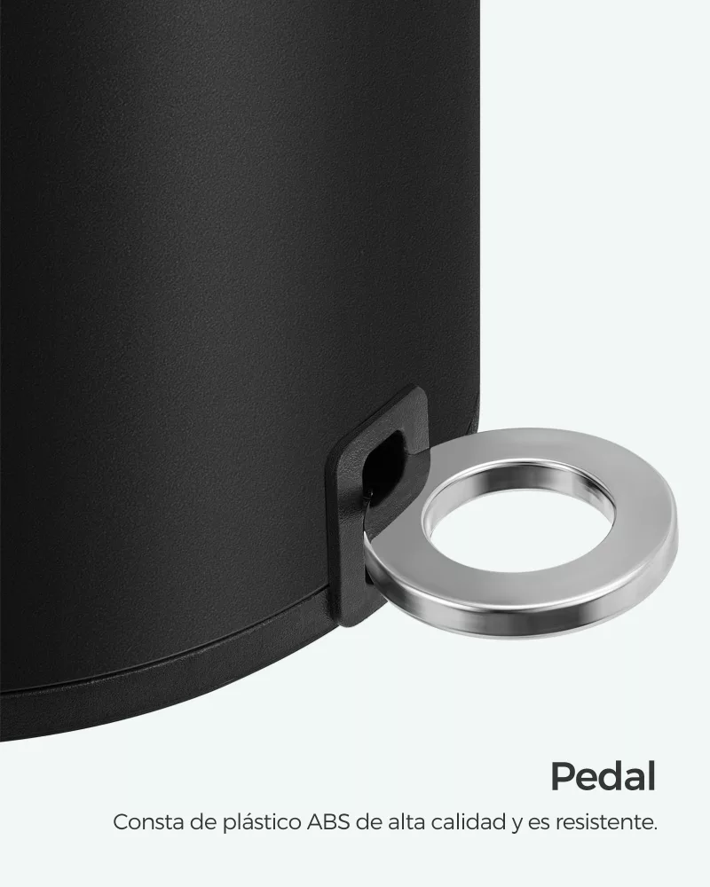 Cubo de basura para cosméticos de 3 l negro - Imagen 6