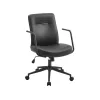 Silla de Oficina Giratoria Superficie de PU Negro Tinta