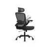 Silla de oficina de malla ergonómica negro tinta