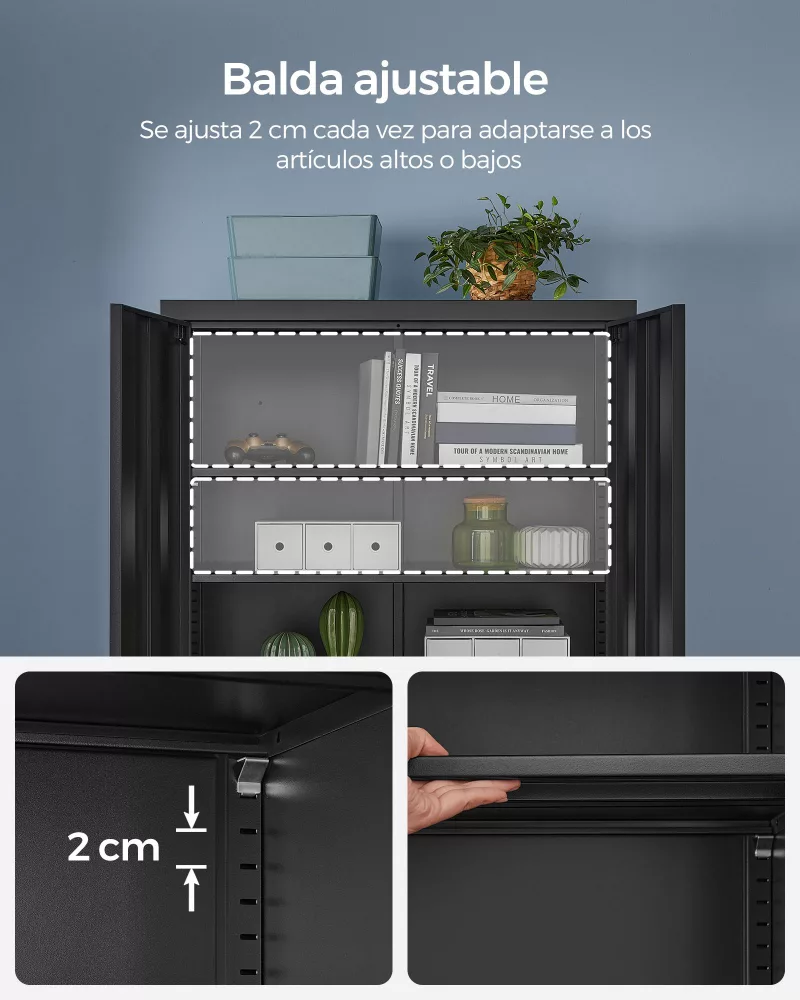 Armario de Almacenamiento de Acero Negro - Imagen 3