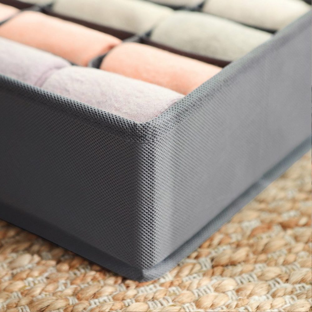 Organizador de cajones, set de 8 piezas, gris - Imagen 5