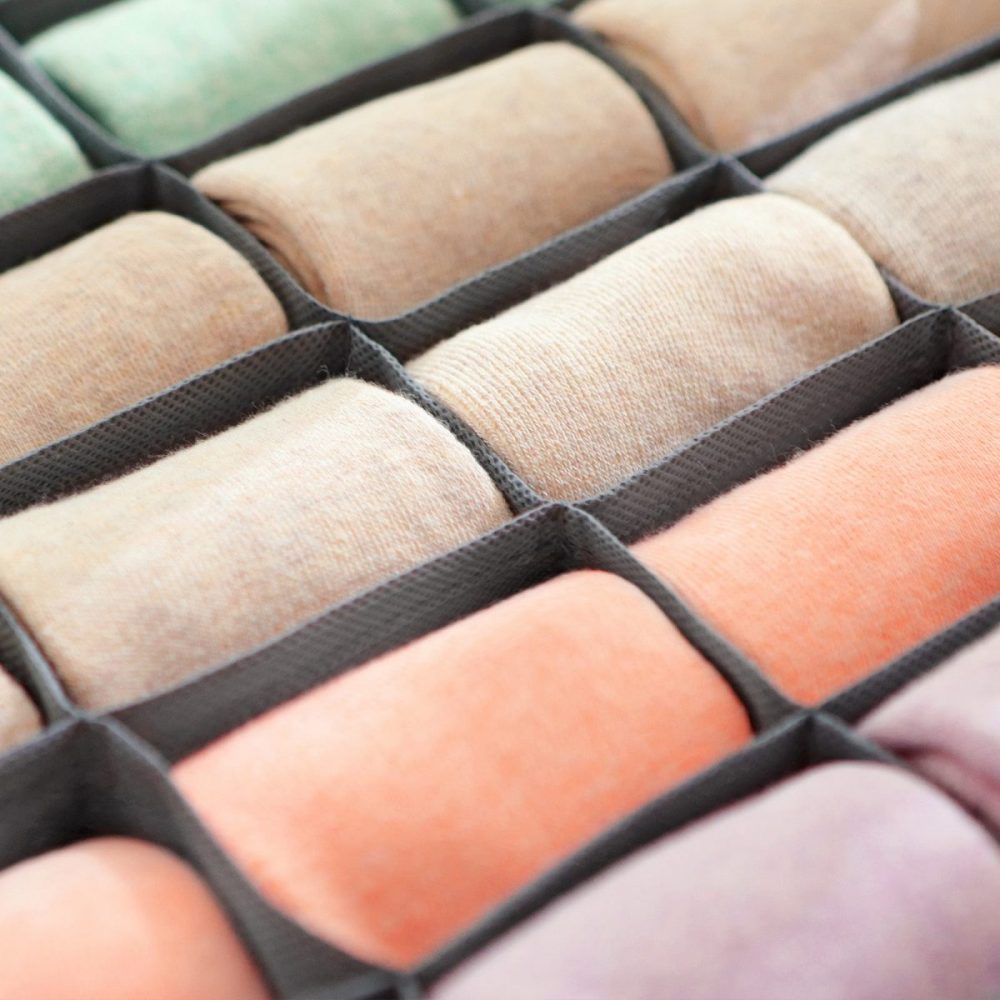 Organizador de cajones, set de 8 piezas, gris - Imagen 6