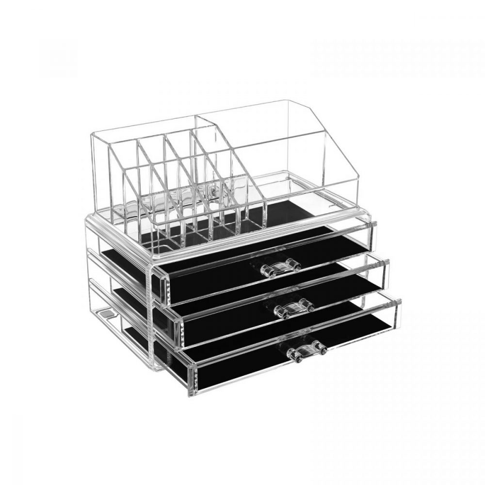 Organizador de maquillaje transparente de acrílico