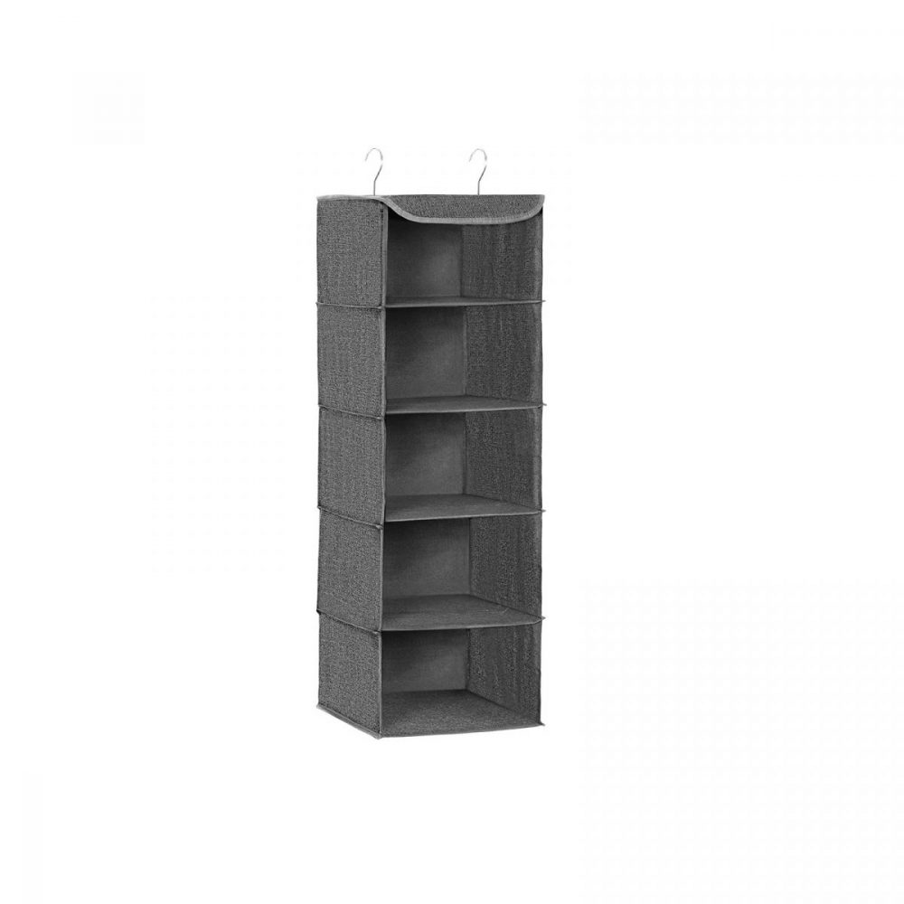 Estante colgante para ropa, organizador plegable, gris
