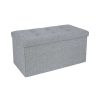 Taburete plegable para almacenaje, 76x38x38 cm, gris claro