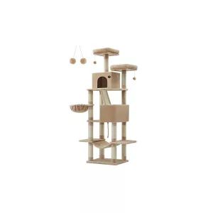 Rascador para Gatos Grandes 206 cm Marrón Camello