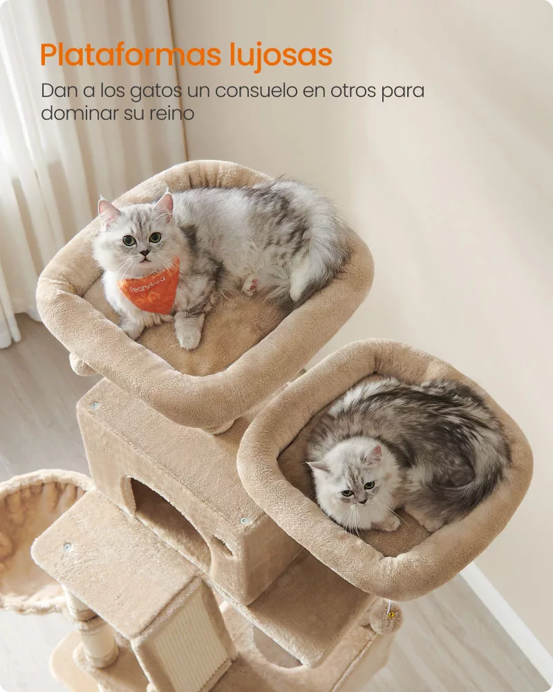 Rascador para Gatos Grandes 206 cm Marrón Camello - Imagen 3