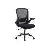 Silla de oficina con reposabrazos abatible, negro